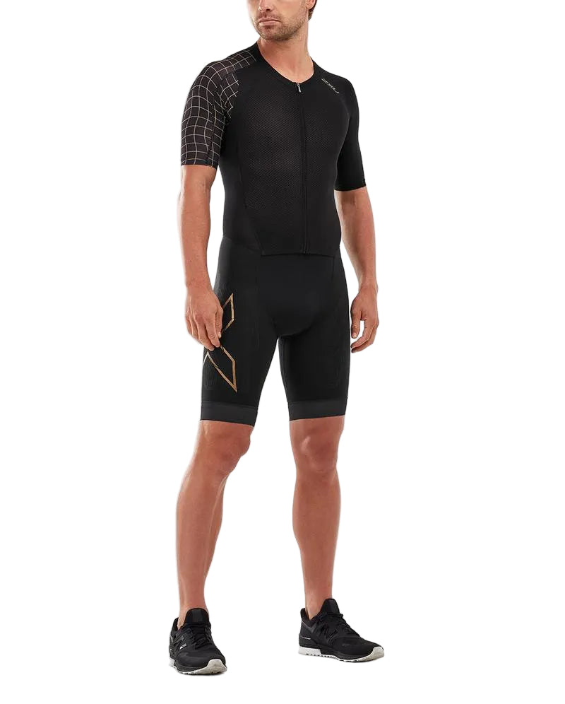 Full Zip Sleeved Men’s Triathlon Suit – 2XU premium cycling Tri Suits in India from Cobbled Climbs
