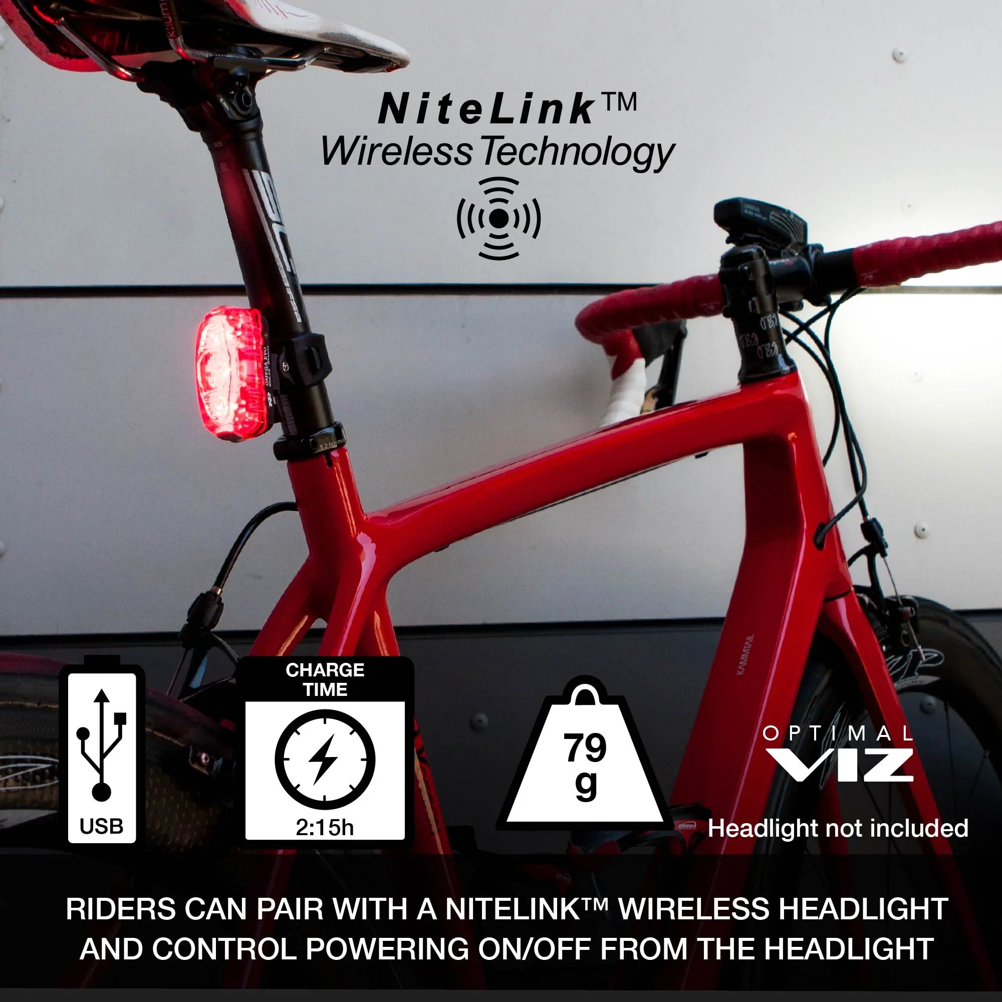 OMEGA 330 EVO NITELINK BIKE REAR LIGHT - NiteRider - Cobbled Climbs