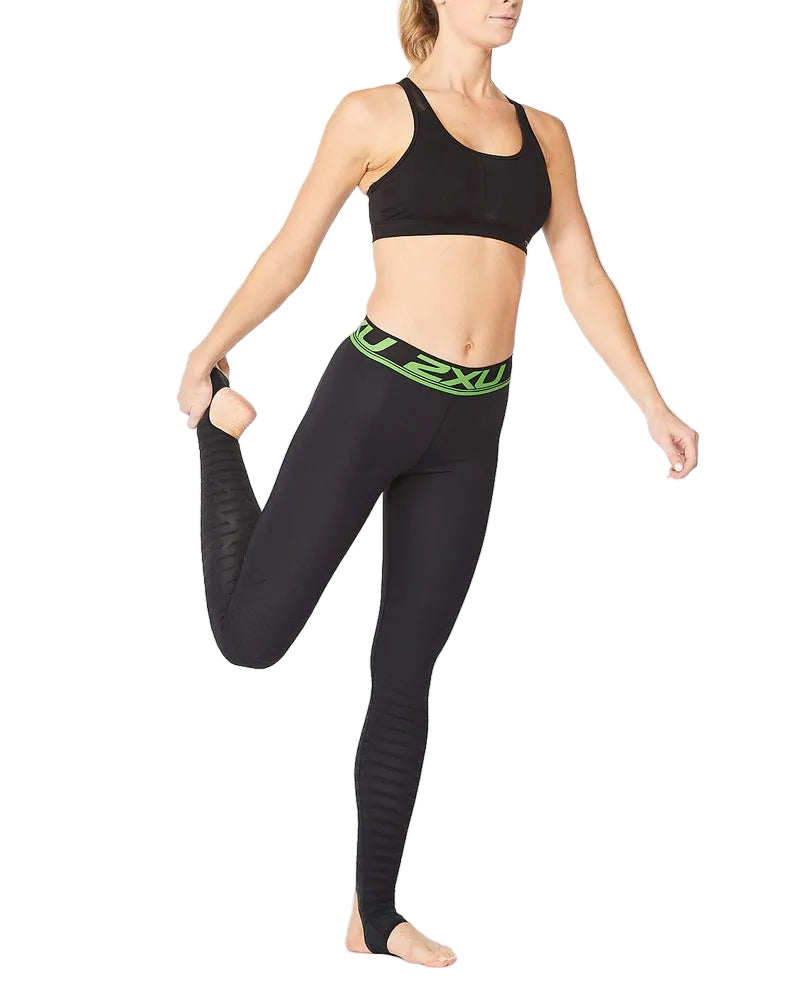 Power Recovery Women’s Compression Tights (Black/Nero) – 2XU premium cycling Compression Tights in India from Cobbled Climbs