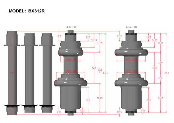 Bx312 12x142mm DISC Brake Rear Hub - Bitex - Cobbled Climbs