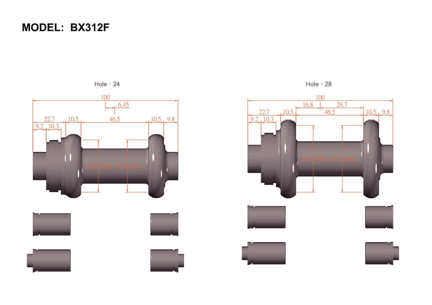 BX312F 12x100mm Disc Brake Front Hub - Bitex - Cobbled Climbs