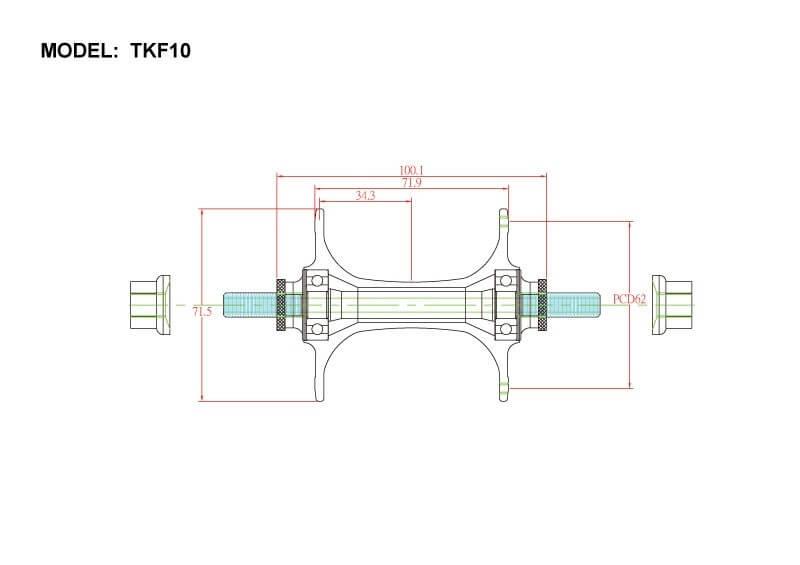Tkf10 9x100mm Quick Release RIM Brake Front Hub - Bitex - Cobbled Climbs