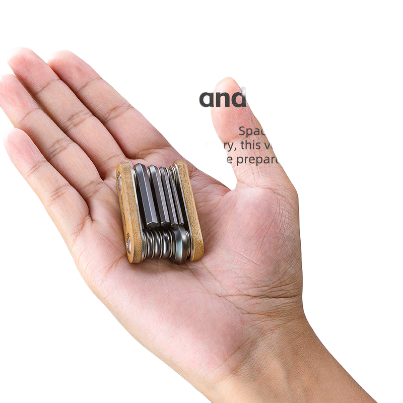 Titanium Plated 8-in-1 Wood Handle Multi-function Tool
