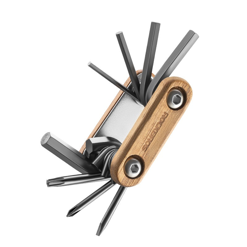 Titanium Plated 8-in-1 Wood Handle Multi-function Tool