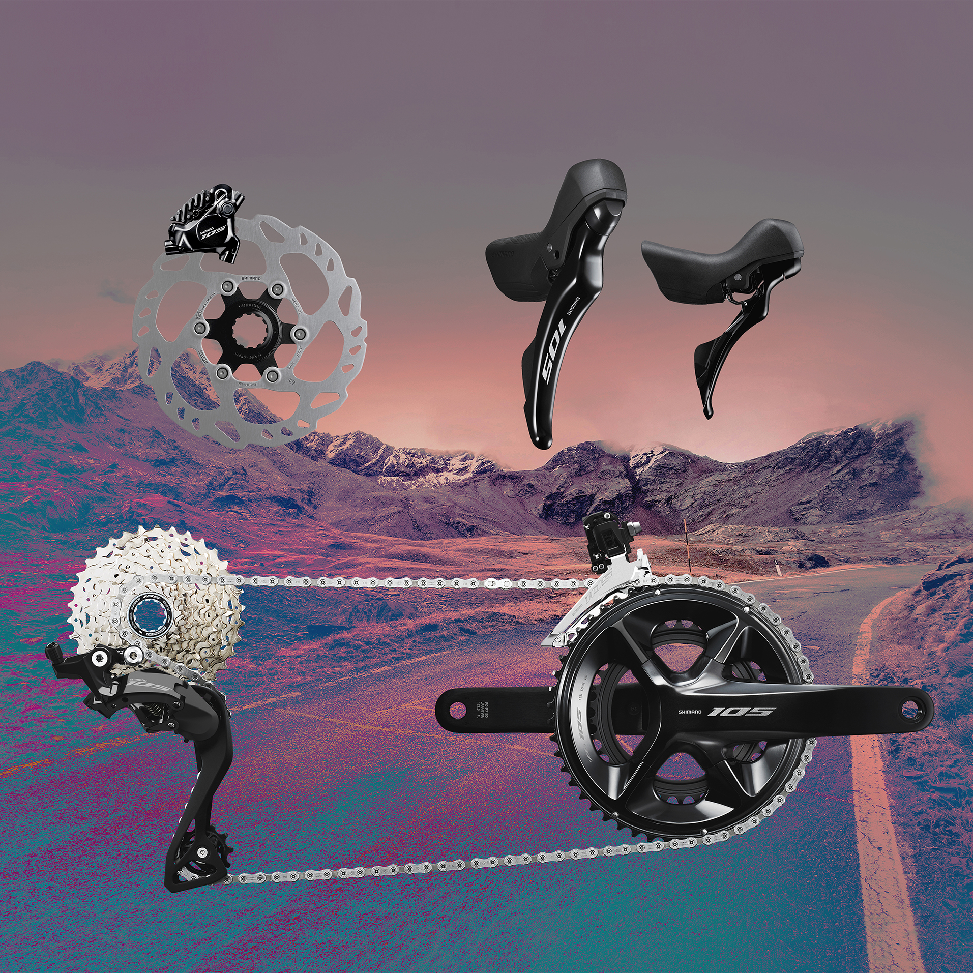 105 R7120 12 Speed 50-34T / 11-36T DISC Brake Groupset