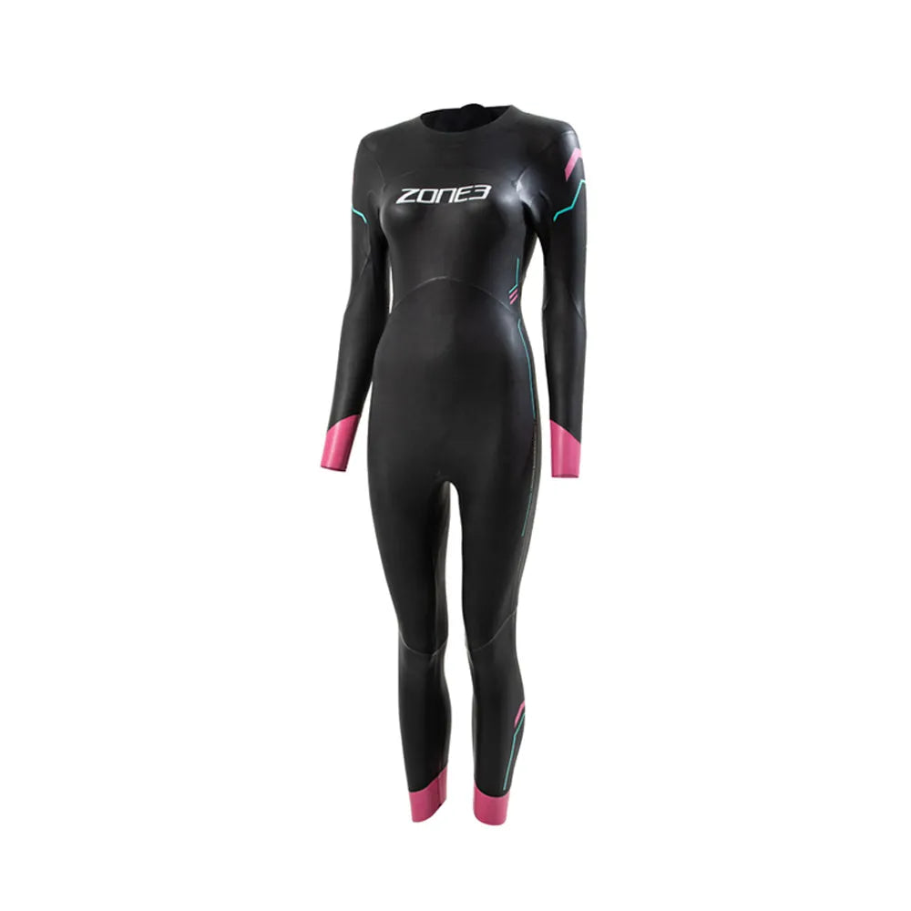 Agile Women's Wetsuit (Black/Pink/Turquoise) – Zone 3 premium cycling Wet Suits in India from Cobbled Climbs