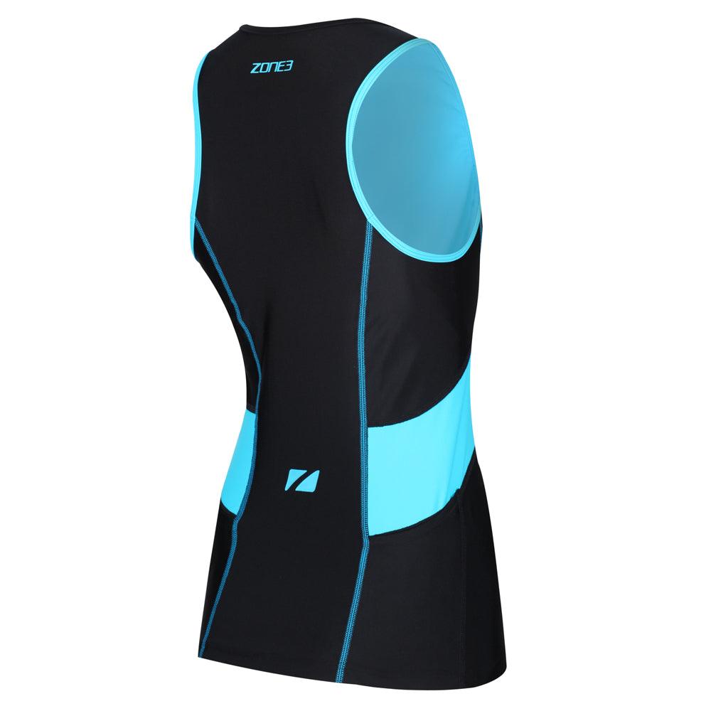 Zone 3 Activate Women's Cycling Tri Top (Black/Turquoise) - BUMSONTHESADDLE