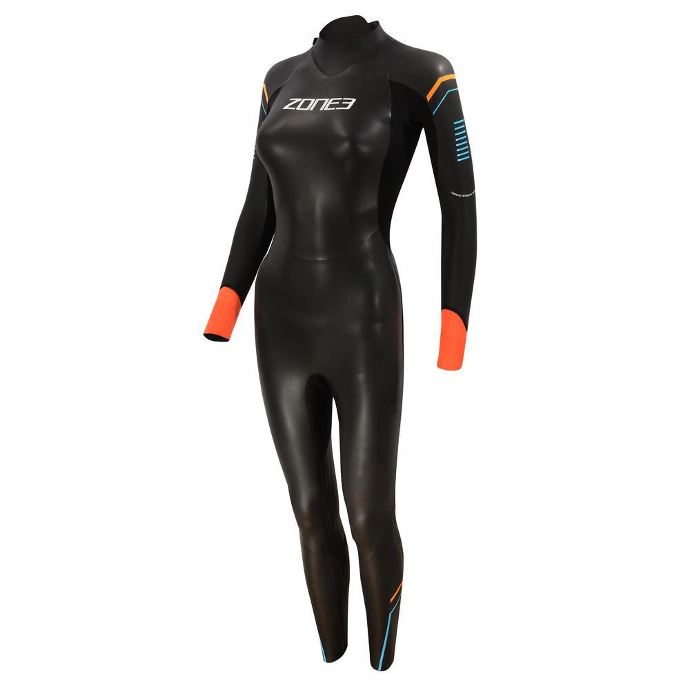 Zone 3 Aspect Breaststroke Women's Wetsuit (Black/Blue/Orange) - BUMSONTHESADDLE