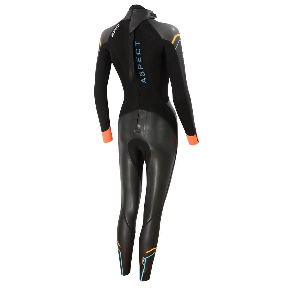 Zone 3 Aspect Breaststroke Women's Wetsuit (Black/Blue/Orange) - BUMSONTHESADDLE