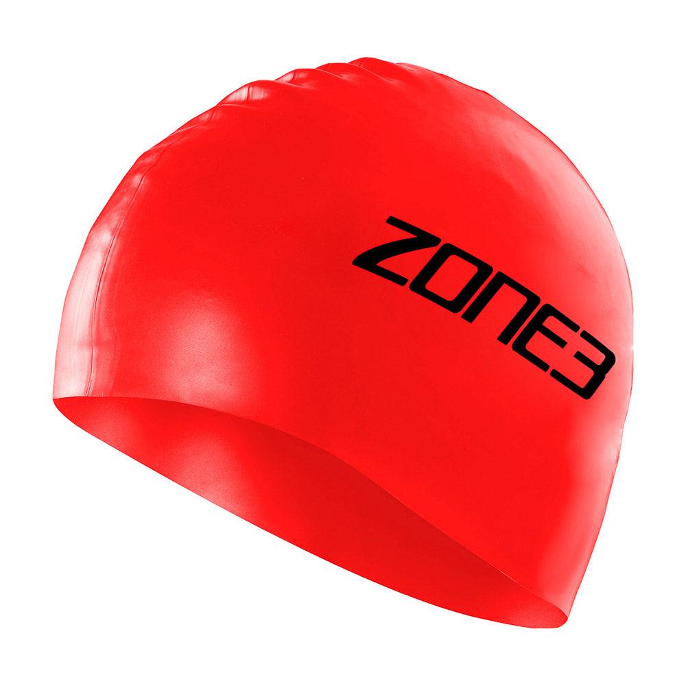Zone 3 Silicone Swim Cap (Red) - BUMSONTHESADDLE