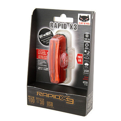 Cateye rapid x3 rear light top